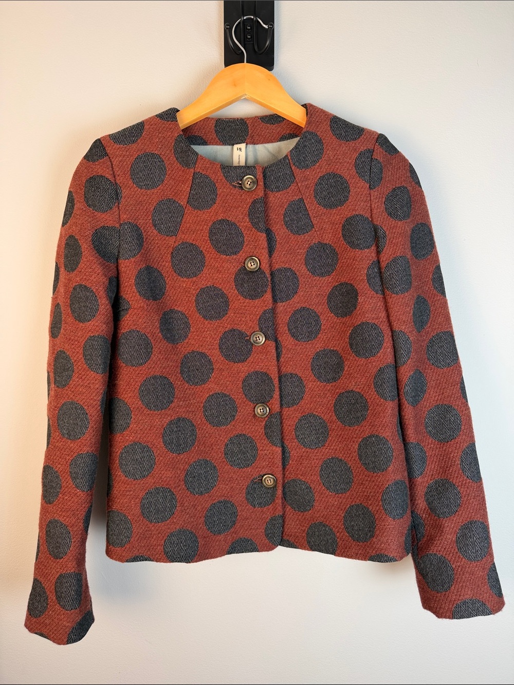 Novemb3r Polka Dot Italian Wool Blend Blazer Mod Academia EU 42/US 10 - Picture 1 of 7
